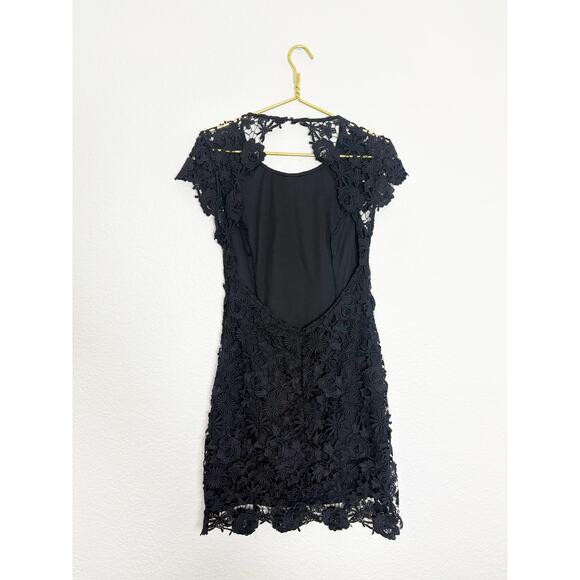 Lulus Romance Language Black Backless Lace Dress Size Medium Cocktail Wedding - Picture 12 of 13